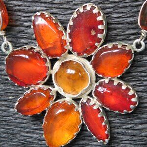 Vintage orange/red amber necklace